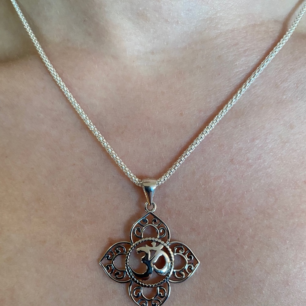 Sterling Silver Om Necklace - Picture 8 of 15